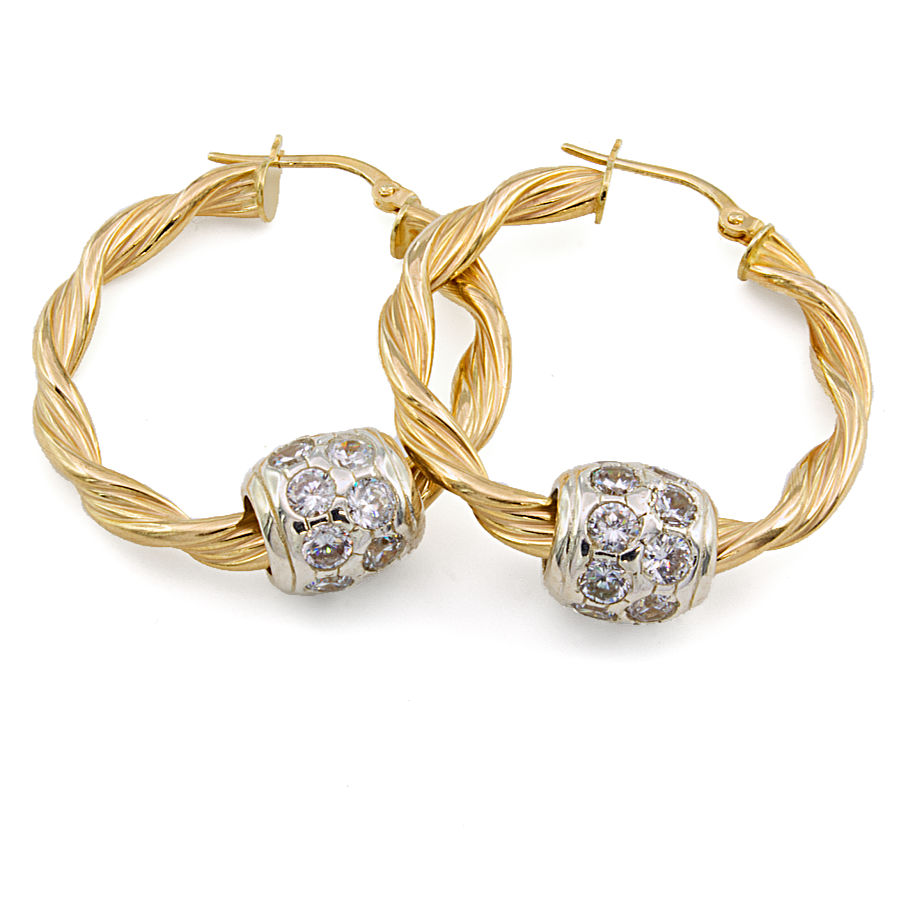 Gold hoops deals with diamond balls